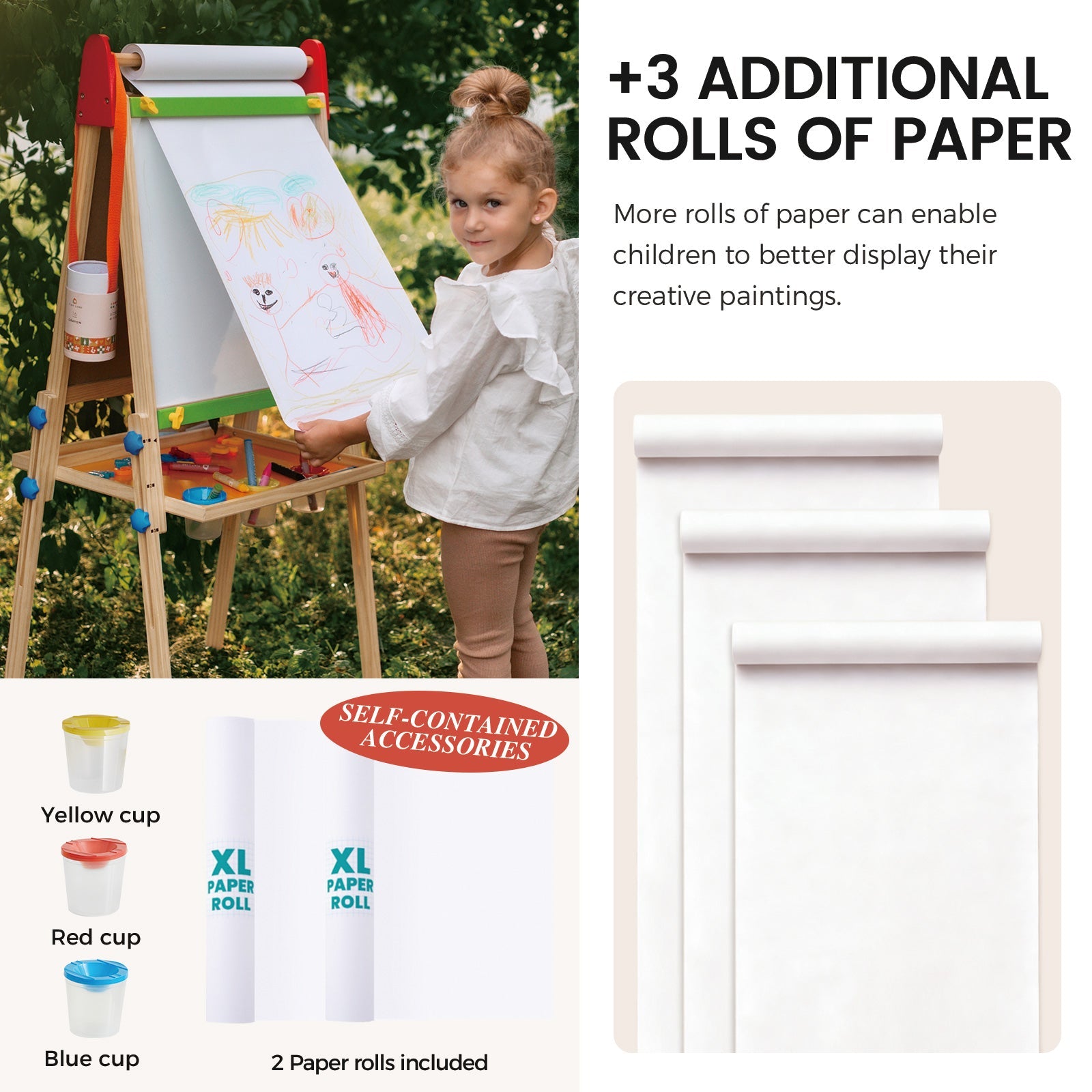 ® 3-in-1 Art Easel & Paper Roll Set