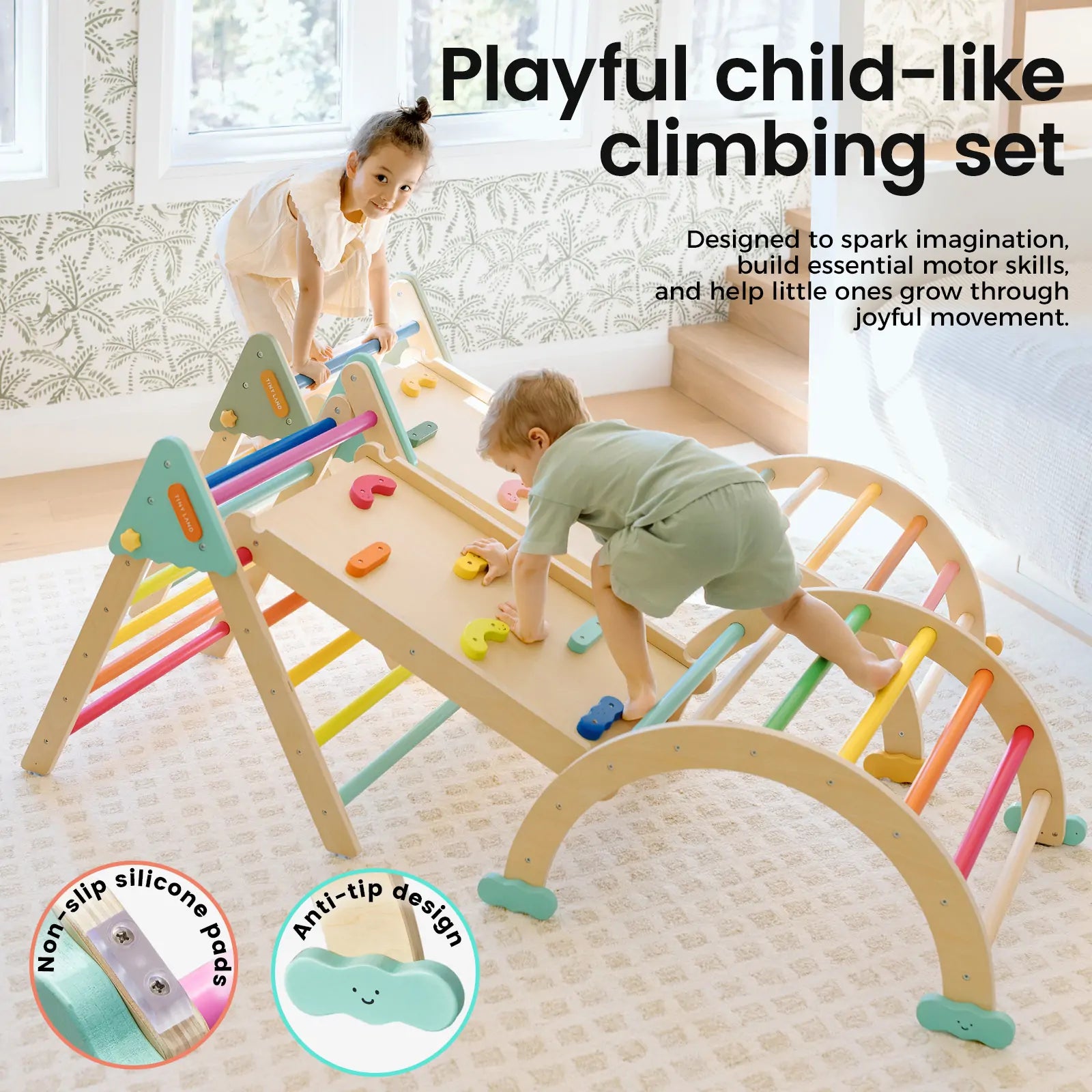 ® 7-in-1 Rainbow Pikler Triangle Set