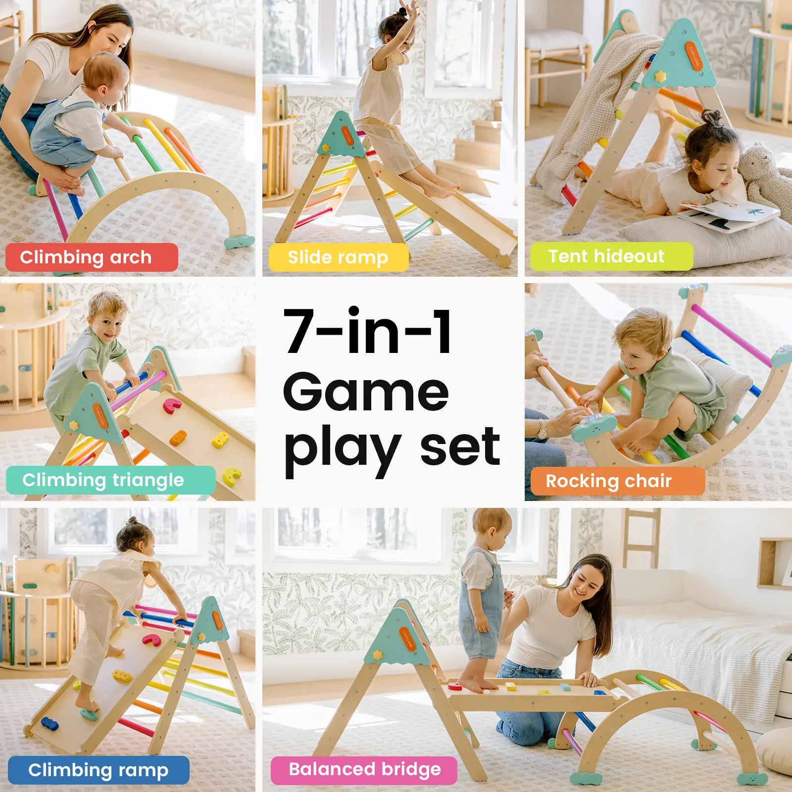 ® 7-in-1 Rainbow Pikler Triangle Set