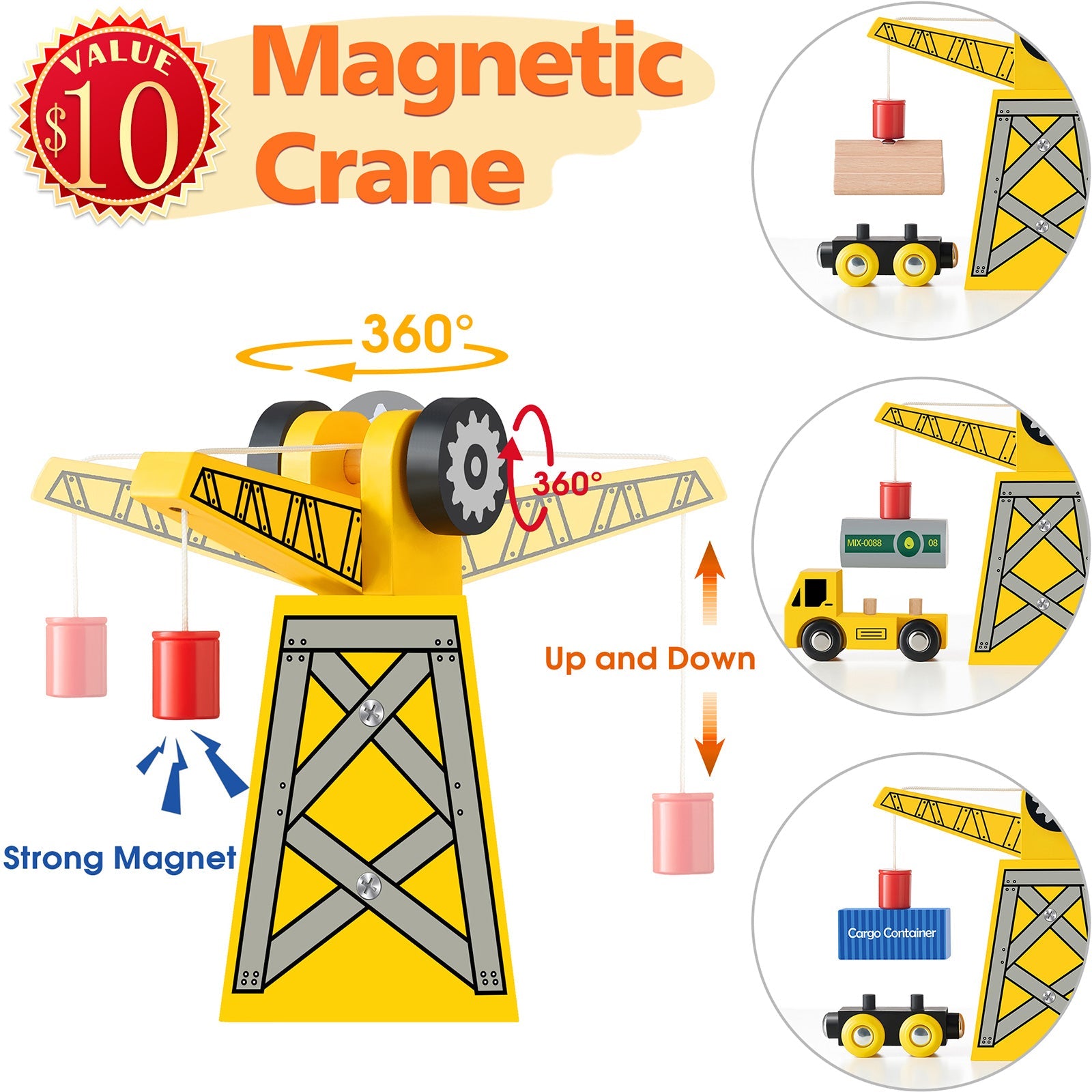 ® Wooden Track Trains 55 Pcs