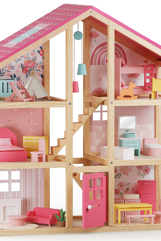Sweet Dreams Playset — Pink Dollhouse + Pink-White Playhouse
