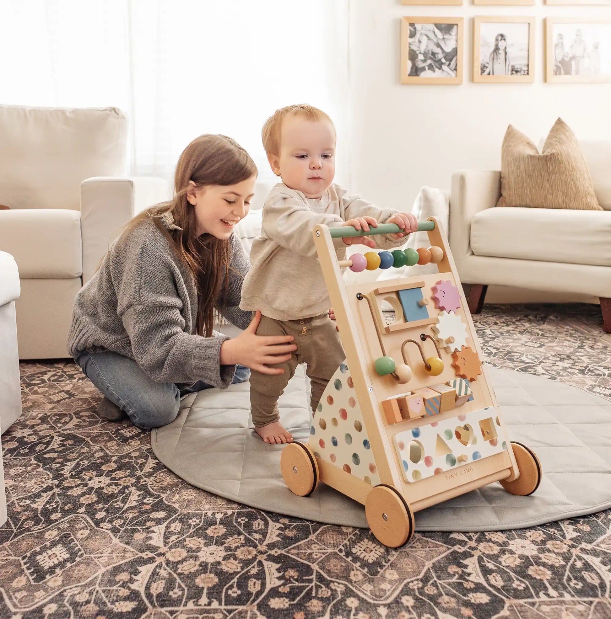 ® Versatile Natural Wooden Baby Walker