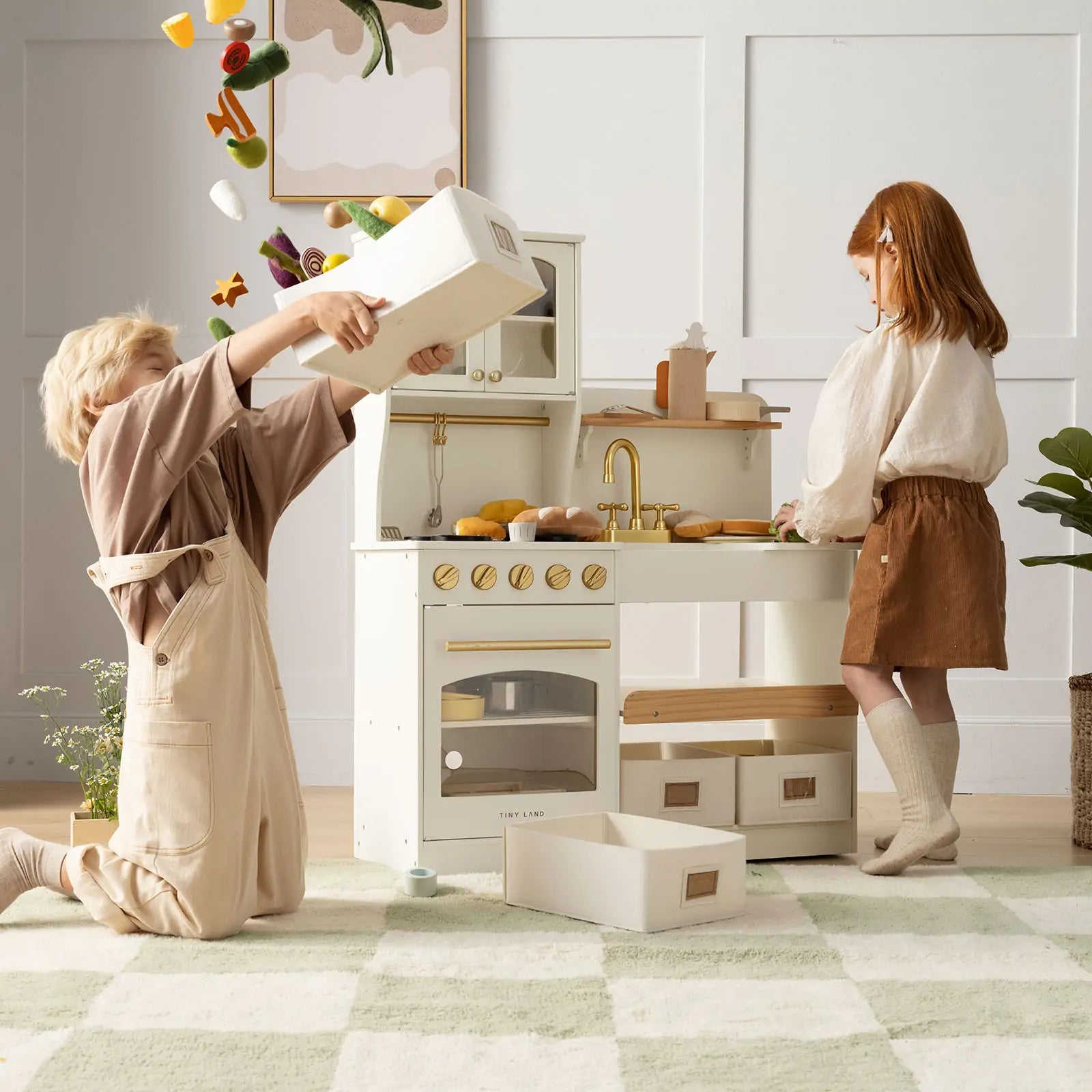 ® Wooden Play Kitchen with Storage for Creative Toddlers