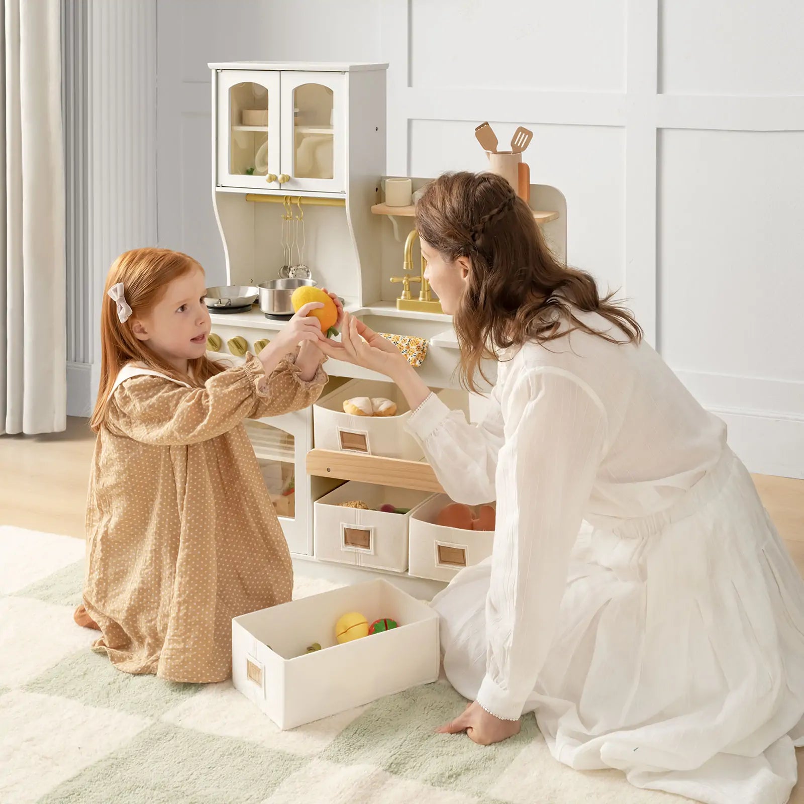 ® Wooden Play Kitchen with Storage for Creative Toddlers