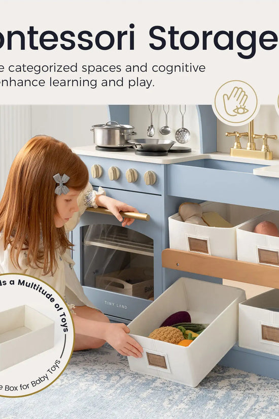 ® Pretend Play Kitchen for Kids - Serenity Wooden Kitchen – Blue