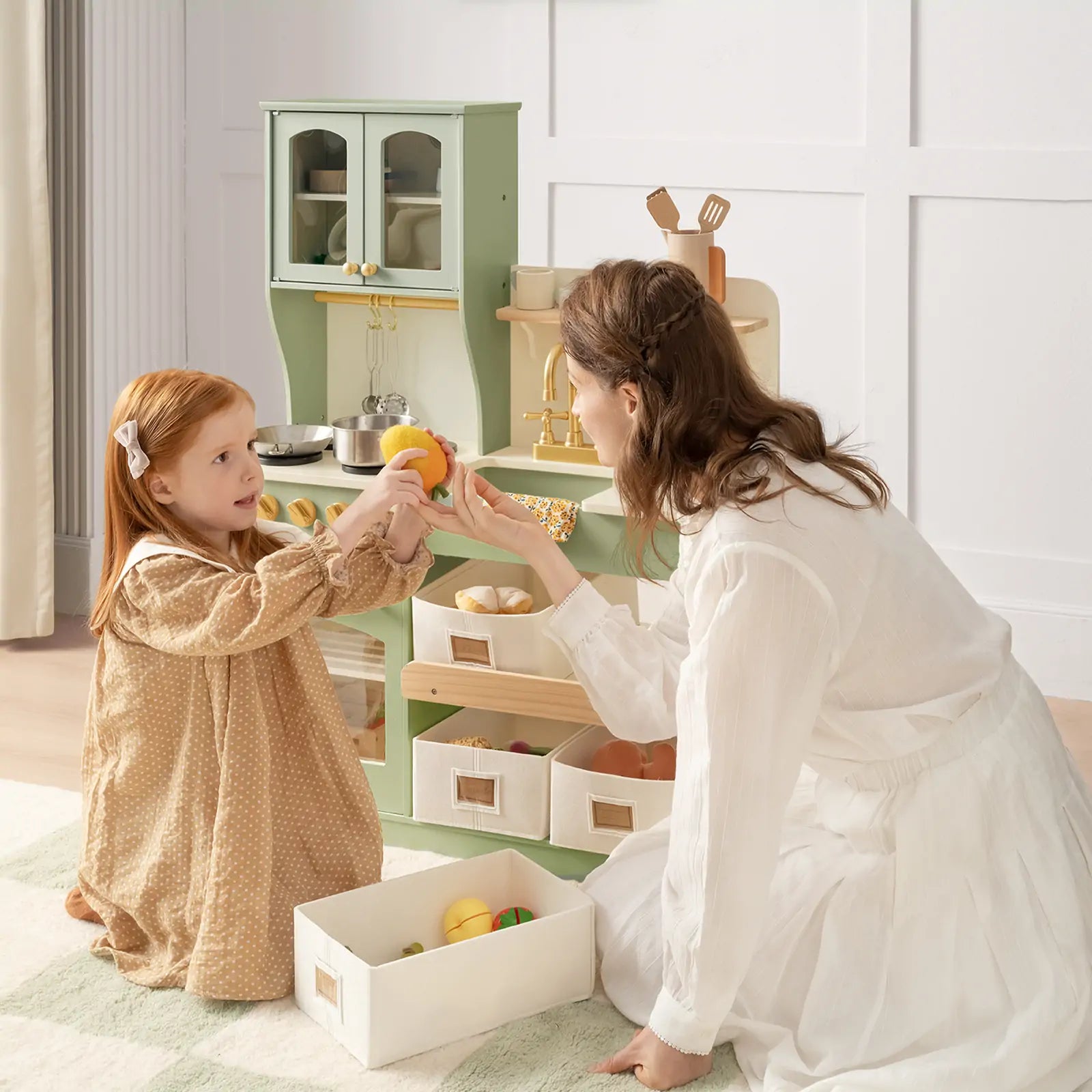 ® Pretend Play Kitchen for Toddlers - Serenity Wooden Kitchen – Green
