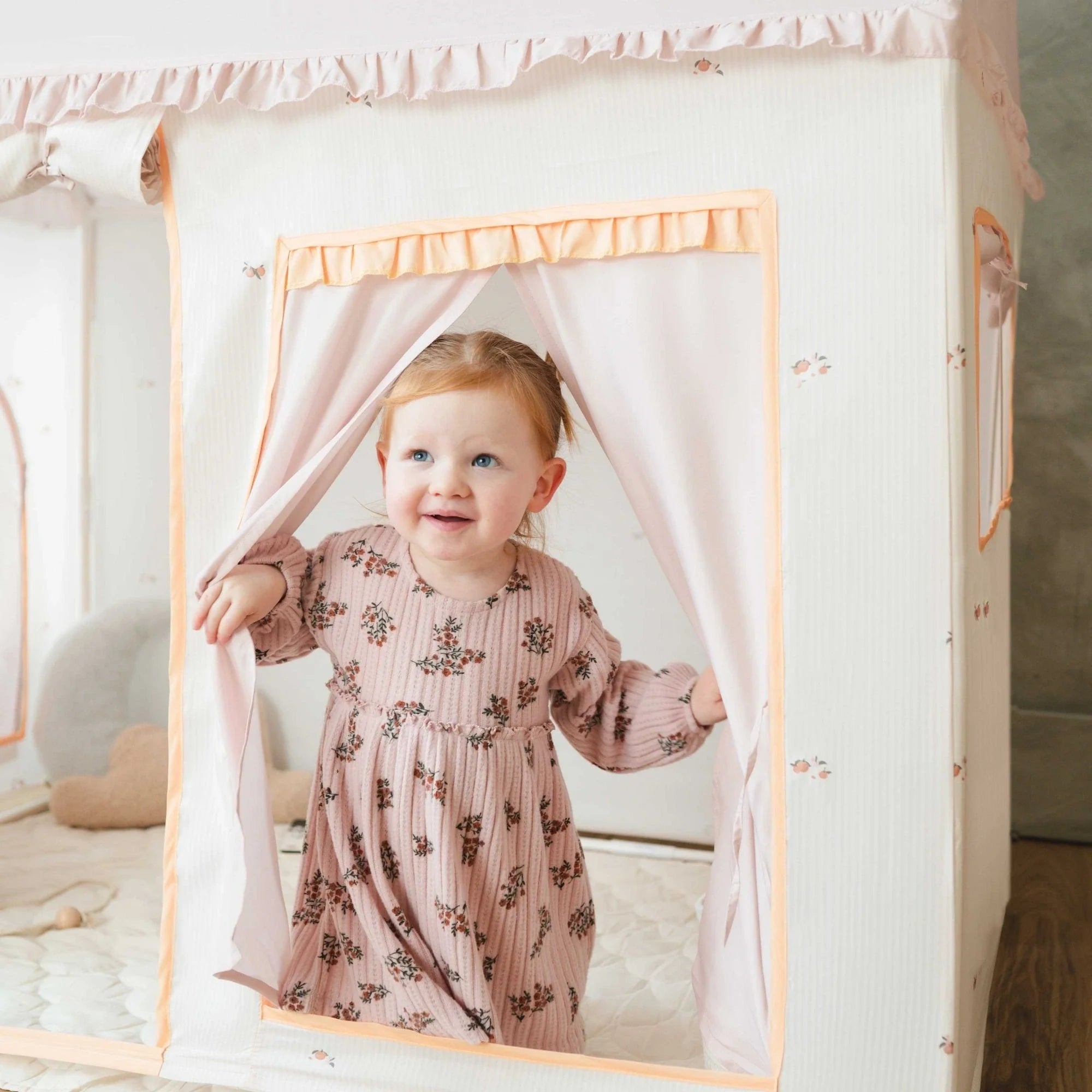 ® Sweet Citrus Kids Play Tent – White and Pink Indoor Playhouse