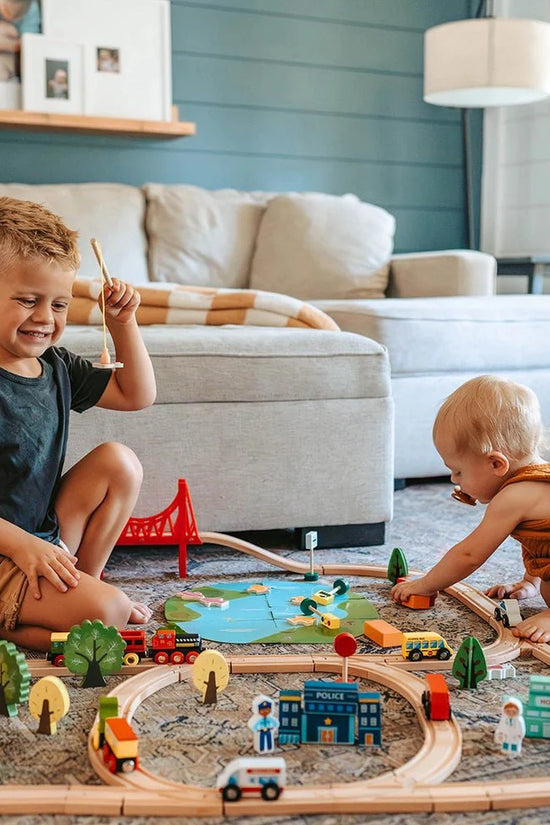 ® Wooden Train Set 110 Pcs