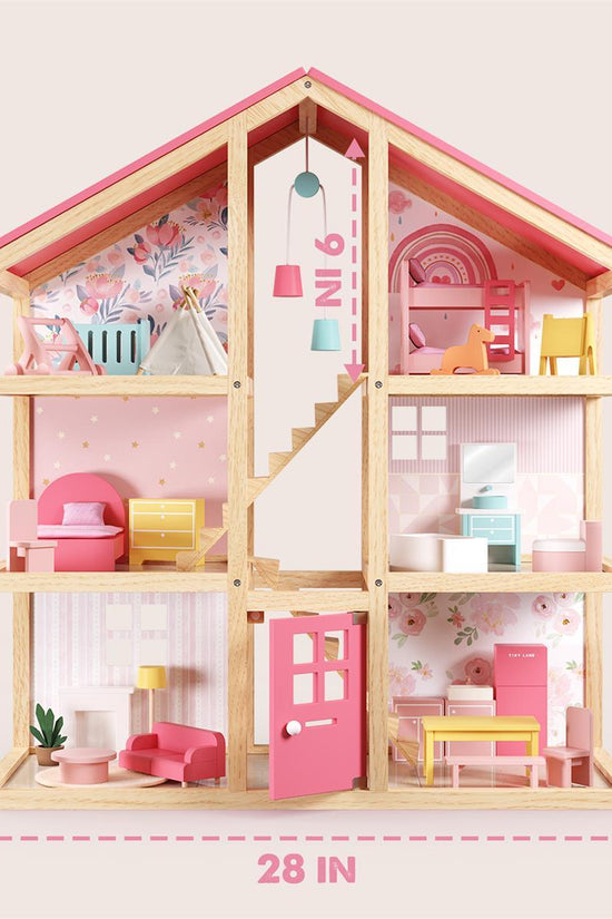 Sweet Dreams Playset — Pink Dollhouse + Pink-White Playhouse