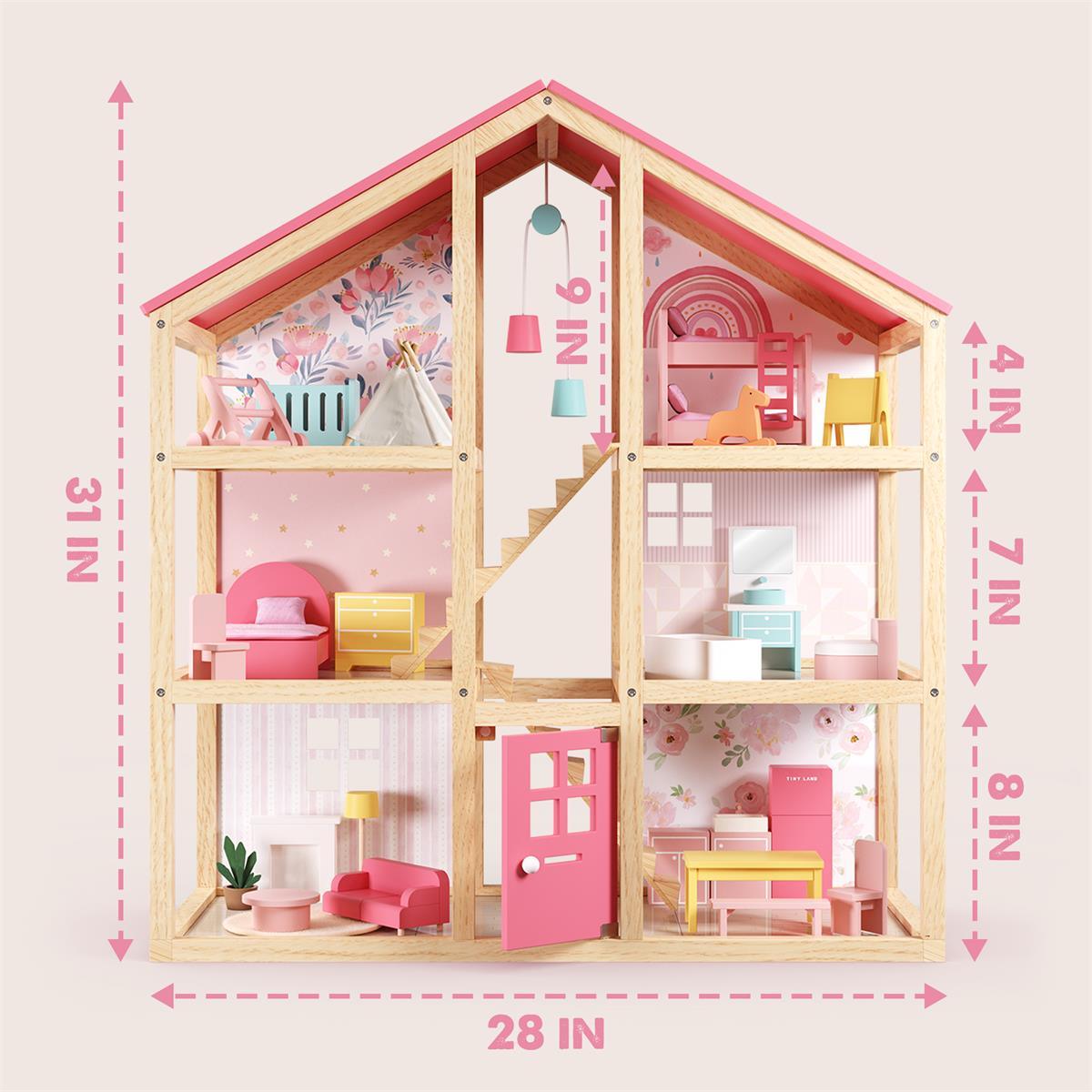 Sweet Dreams Playset — Pink Dollhouse + Pink-White Playhouse